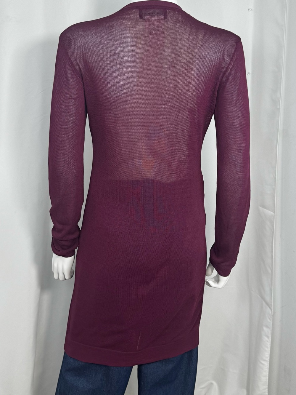 Patrizia Pepe Cotton Duster Cardigan Burgundy Maroon Longline Button Front OS - Picture 8 of 12